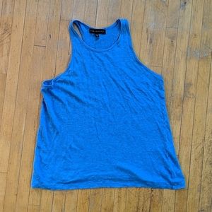 Blue linen tank top